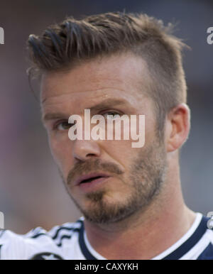 5. Mai 2012 - Carson, Kalifornien, USA - David Beckham von der Los Angeles Galaxy nach ihrem Spiel gegen die Red Bulls im Home Depot Center in Carson, Kalifornien, Samstag, 5. Mai 2012. Die Red Bulls besiegten die Los Angeles Galaxy mit einem Score von 1-0. (Kredit-Bild: © Javier Rojas/Prensa Internacional/ZUMAPRESS.c Stockfoto