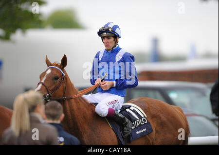 06.05.2012. Newmarket, England. Newmarket Guineen Festival des Rennsports. C SOUMILLION auf MASHOORA der QIPCO 1000 Guinea-Wettlauf, Newmarket, Suffolk. Stockfoto