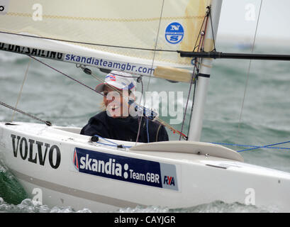 Die letzten Olympiasegler für Team GB ausgewählt hat heute bekannt gegeben, in Portland, Dorset. Helena Lucas begeistert, Segeln in der 2,4 Meter-Klasse. 05.12.2012 PICTURE BY: DORSET MEDIENSERVICE. Stockfoto