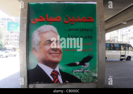 11. Mai 2012 - Kairo, Ägypten - ein Plakat für den ägyptischen Präsidentschaftskandidaten Hamdeen Sabahi in Kairo. Die ägyptische Präsidentenwahl wird voraussichtlich am 23. / 24. Mai stattfinden. (Bild Kredit: Cliff Cheney/ZUMAPRESS.com ©) Stockfoto