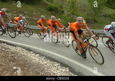 Den 13.05.2012. Sulmona, Italien.  Giro d ' Italia, 13.05.2stage 8 Sulmona, Lago Laceno, Euskaltel 2012 Stockfoto
