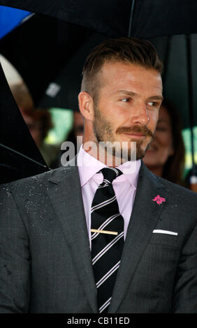 17. Mai 2012 Athen Griechenland. DAVID BECKHAM besucht die Olympische Flamme-Übergabe-Zeremonie im Olympia-Stadion. Griechische Beamte britische Beamte vor den Spielen 2012 in London die Flamme einzuräumen. Stockfoto