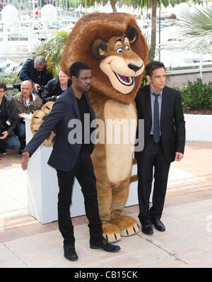 CHRIS ROCK ALEX & BEN STILLER MADAGASKAR 3 EUROPAS MOST WANTED PHOTOCALL CANNES FILM FESTIVAL 2012 PALAIS DES FESTIVAL CANNE Stockfoto