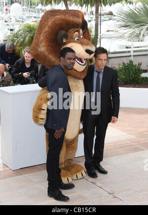 CHRIS ROCK ALEX & BEN STILLER MADAGASKAR 3 EUROPAS MOST WANTED PHOTOCALL CANNES FILM FESTIVAL 2012 PALAIS DES FESTIVAL CANNE Stockfoto