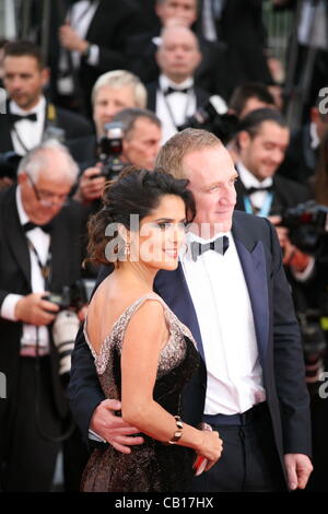 Salma Hayek bei der Gala screening Madagascar 3: Most Wanted Europas bei der 65. Filmfestspiele von Cannes. Auf Freitag, 18. Mai 2012 in Cannes Film Festival, Frankreich. Stockfoto