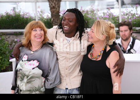 Schauspielerin Margarethe Tiesl, Schauspieler Peter Kazungu, Schauspielerin Inge Maux beim Photocall zum Film Paradies: Liebe in der 65. Filmfestspiele von Cannes. Freitag, 18. Mai 2012 in Cannes Film Festival, Frankreich. Stockfoto