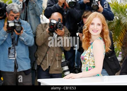 18. Mai 2011 - Hollywood, Kalifornien, US - JESSICA CHASTAIN. Madagascar 3: EuropeÃ'Â «s Most Wanted Photocall.65. Cannes Film-Festival.Cannes, France.May 18, 2012. (Bild Kredit: Â © Roger Harvey/Globe Photos/ZUMAPRESS.com) Stockfoto