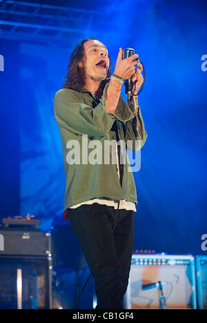 19. Mai 2012 führt - Columbus, Ohio, US - Sänger BRANDON BOYD der Band Incubus live als Teil der 6. jährlichen Rock auf der Range-Musik-Festival, die stattfindet am befindet sich in Columbus Crew Stadium. (Kredit-Bild: © Jason Moore/ZUMAPRESS.com) Stockfoto