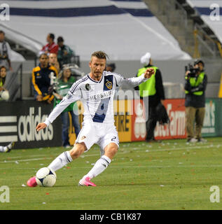 20. Mai 2012 - Carson, Kalifornien, USA - Major League Soccer MLS CHIVAS USA besiegt die LOS ANGELES GALAXY 1 bis 0 im Home Depot Center, Samstag, 19. Mai 2012.   DAVID BECKHAM auf dem rechten Flügel in den letzten 15 Minuten des Spiels.  .. Bild Cr Scott Mitchell/ZUMA Press (Credit Bild Credit Stockfoto