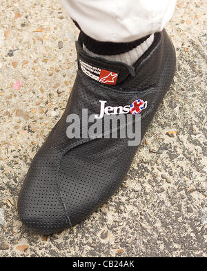 20.05.2012 Brands Hatch, Mercedes F1-Fahrer Jenson Button Rennschuhe, Sonntag Renntag in der DTM Championship 2012, Kent, England Stockfoto