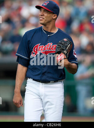 CLEVELAND, Ohio USA - 22.Mai: Cleveland Indians Krug Ubaldo Jimenez (30) bei Progressive Field in Cleveland, Ohio, USA Dienstag, 22. Mai 2012 ab. Stockfoto