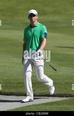 25.05.2012 Wentworth, England. Paul Casey (GER) in Aktion während der BMW PGA Championship, zweite Runde. Stockfoto