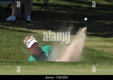 25.05.2012 Wentworth, England. Soren Kjeldsen(DEN) in Aktion während der BMW PGA Championship, zweite Runde. Stockfoto