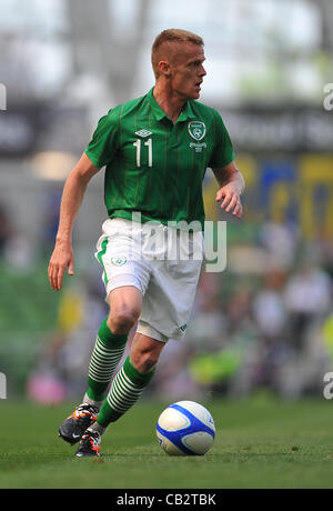 26.05.2012 Dublin, Irland. Republik von Irland / Bosnien und Herzegowina. Irlands Damien Duff in Aktion während der internationalen Freundschaftsspiel im Aviva Stadium. Stockfoto
