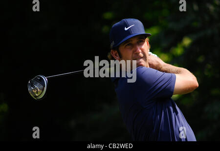 25. Mai 2012 - Fort Worth, Texas, USA - 25. Mai 2012. Ft. Worth, Tx USA. Kevin Chappell in der zweiten Runde des Crowne Plaza Invitational im Colonial am Freitag. (Kredit-Bild: © Ralph Lauer/ZUMAPRESS.com) Stockfoto