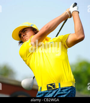 25. Mai 2012 - Fort Worth, Texas, USA - 25. Mai 2012. Ft. Worth, Tx USA. Rickie Fowler in der zweiten Runde des Crowne Plaza Invitational im Colonial am Freitag. (Kredit-Bild: © Ralph Lauer/ZUMAPRESS.com) Stockfoto