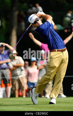 25. Mai 2012 - Fort Worth, Texas, USA - 25. Mai 2012. Ft. Worth, Tx USA. Kevin Streelman in der zweiten Runde des Crowne Plaza Invitational im Colonial am Freitag. (Kredit-Bild: © Ralph Lauer/ZUMAPRESS.com) Stockfoto