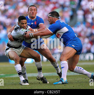 26.05.2012 Manchester, England. Hull Kingston Rovers V Hull FC. Hull FC Flügelspieler wird scharf in Aktion am Wochenende Stobart Super League Rugby Magie von Etihad Stadium Stockfoto