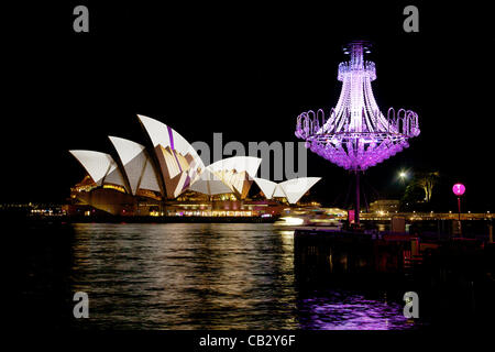 Sydney, Australien, 26. Mai 2012. Vivid Sydney Festival beginnt in Licht, Musik, Musik und Industrie Sydney Opera House wird eine Leinwand für Multi-preisgekrönte deutsche Design kollektiven URBANSCREEN das Festival bis zum 11. Juni weiter. Stockfoto