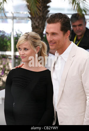 Schauspieler Matthew McConaughey und Schauspielerin Reese Witherspoon Schlamm Fototermin bei der 65. Cannes Film Festival France. 2012 Stockfoto