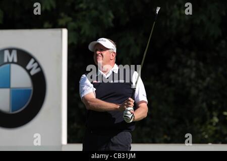 27.05.2012 Wentworth, England. Colin Montgomerie (SCO) in Aktion am Finaltag der BMW PGA Championship. VEREINIGTES KÖNIGREICH. Stockfoto