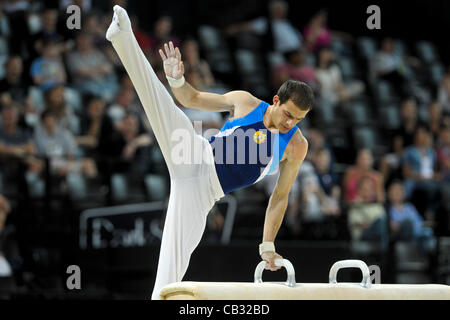 Europäische Gymnastik-Meisterschaften. Montpelier Frankreich. Senior Mens Individuum Finale 27.5.12.  Harutyum Merdinyan von Belgien Stockfoto