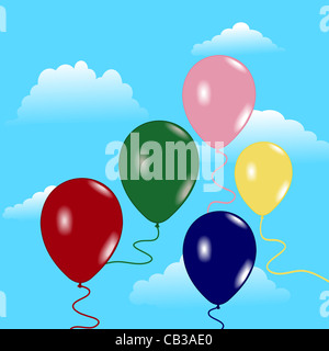 Illustration Hintergrund mit Luftballons. Vektor Stockfoto