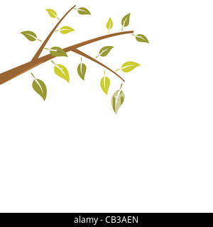 Abstrakte Baum ist isoliert auf weißem Hintergrund. Vektor Stockfoto