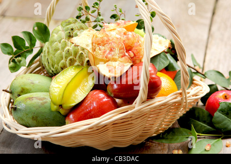 Korb mit Früchten Stockfoto