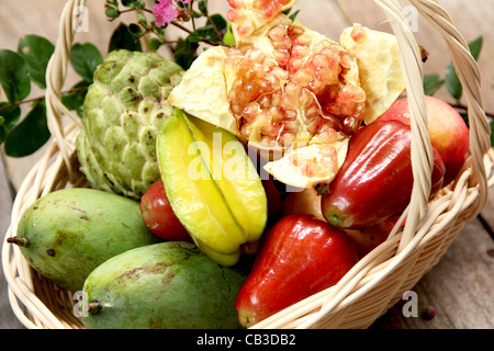 Korb mit Früchten Stockfoto