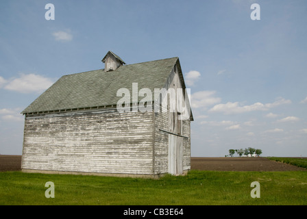 Scheune auf Grasland, in der Nähe von Champaign-Urbana, Illinois, USA Stockfoto