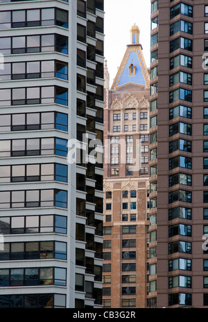 Gebäude in Chicago, Illinois, das alte und das neue. Stockfoto