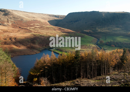Dove Stein Moos über Yeoman Hey Reservoir, Saddleworth, Oldham Bezirk, Greater Manchester, England, UK Stockfoto