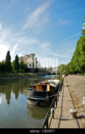 Schiff auf dem Fluss Avon, Bath Stockfoto