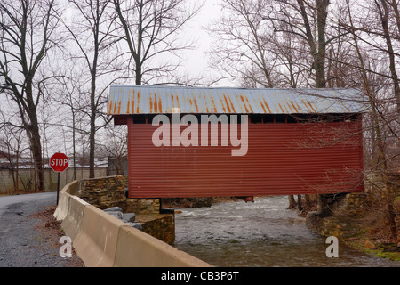 Der Roddy überdachte Straßenbrücke, Thurmont, Maryland. Stockfoto