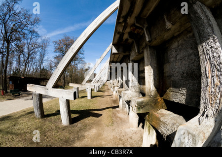 Kochsalzlösung Gradierwerk in Ciechocinek, Aleksandrów County, Woiwodschaft Kujawien-Pommern, Polen Stockfoto