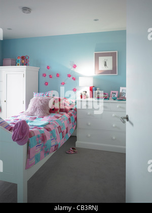 Blau und rosa Mädchen Schlafzimmer Stockfoto