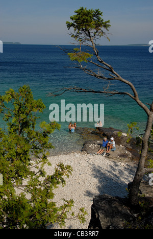 Indian Head Beach in der Bruce Peninsula National Park in der Nähe von Tobermory an der Georgian Bay, Ontario, Kanada Stockfoto