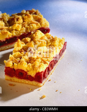 Kirsch - Streusel - Kuchen Stockfoto