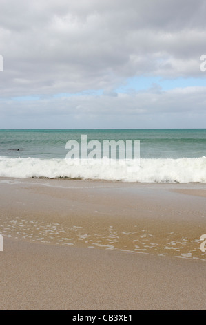 Wellen brechen sich am Ufer an Wineglass Bay, Freycinet National Park, East Coast, Tasmanien, Australien Stockfoto