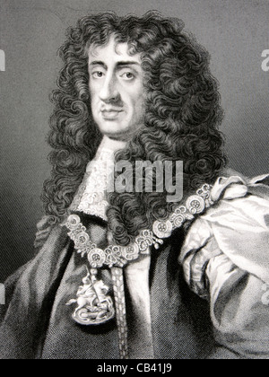 Antiken Gravur von König Charles II (1630-1685), König von England, Schottland und Irland Stockfoto