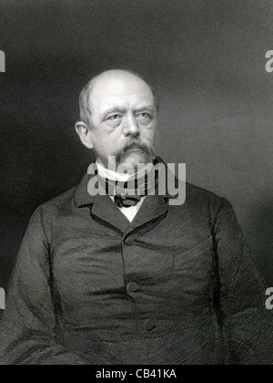 Antiken Gravur von Fürst Otto Eduard Leopold von Bismarck (1815-1898), Reichskanzler des Deutschen Reiches Stockfoto