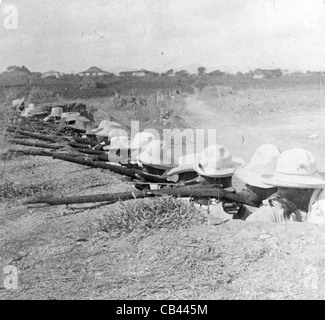 Kubaner in ihre Gräben - warten auf die Spanier - Pinar del Rio, Kuba, kubanische Unabhängigkeitskrieg. Stockfoto