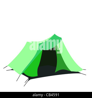 Touristischen Zelt isoliert auf einem weißen Hintergrund. Vektor Stockfoto
