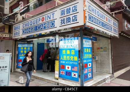 Checkpoint Geldwechsel ändern cambio Tsim sha Tsui Kowloon Hong Kong SAR Hongkong, China Stockfoto