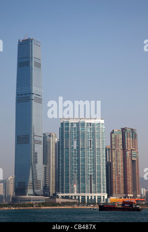 China, Hong Kong, West Kowloon Skyline Stockfoto