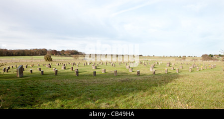 Woodhenge, Wiltshire. Die Reste einer Holzkonstruktion in der Nähe von Stonehenge. Stockfoto