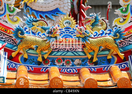 Chinesischer Tempel in Rangsit, Bangkok, Thailand. Stockfoto