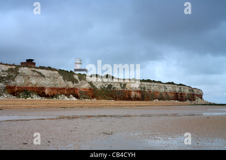 Alten Hunstanton Leuchtturm Klippe Top North Norfolk Küste Stockfoto