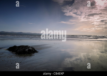 Criccieth Strand Nord-Wales Stockfoto